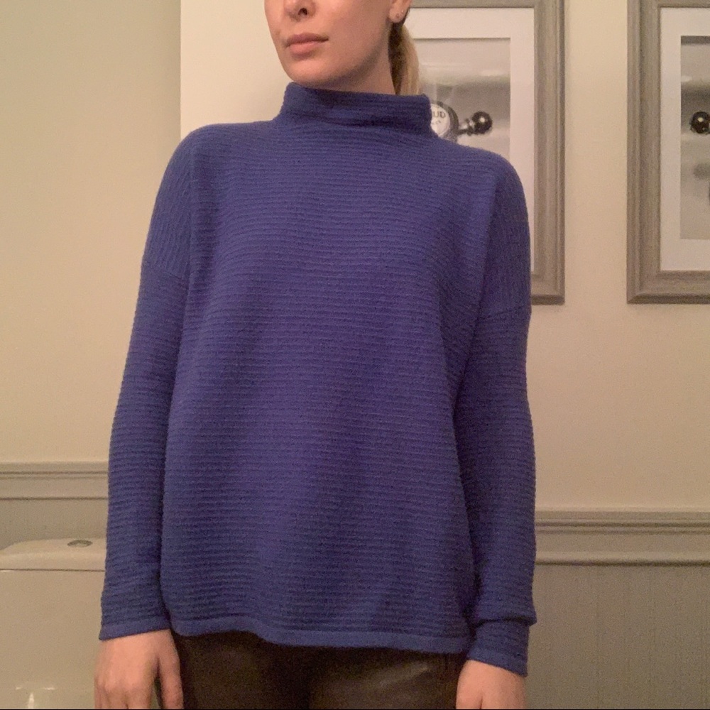 French Connection Blue Mockneck Sweater